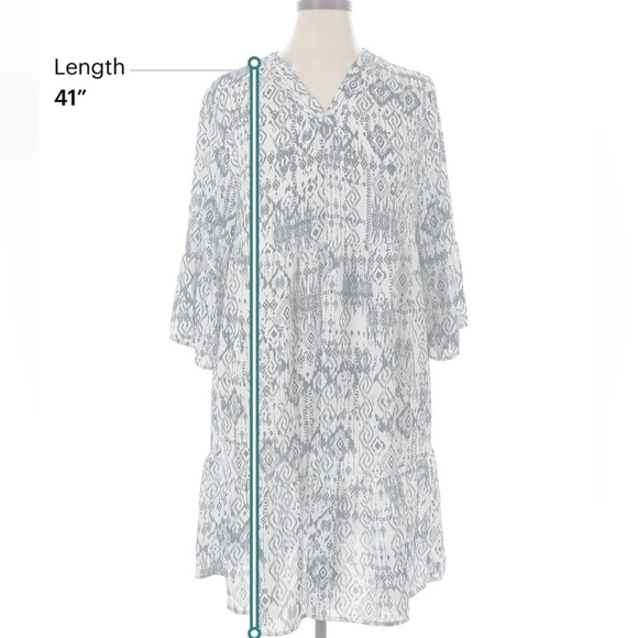 XL Indigo Soul Ikat Print Dress - Picture 6 of 6